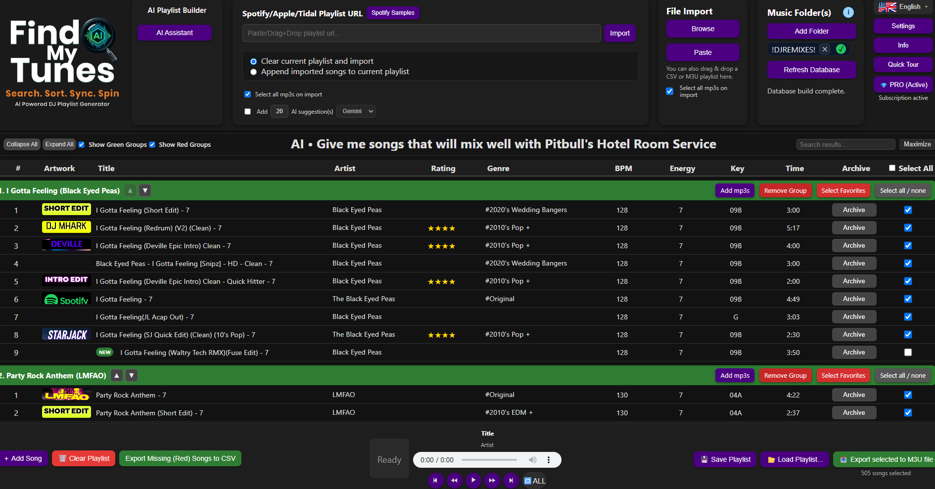 Find My Tunes Interface Overview