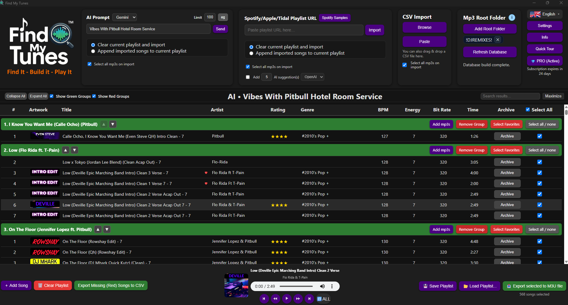 Find My Tunes main dashboard